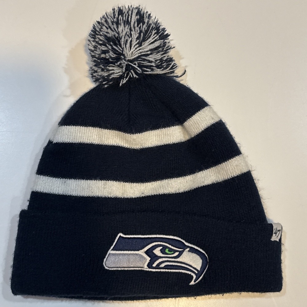 '47 Brand NFL Seattle Seahawks Beanie Unisex OS Blue Good Knit Logo Hat